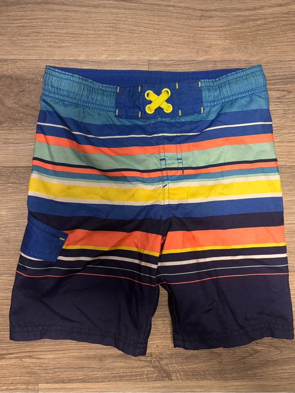 Cat & Jack Multicolor Striped Swim Trunks - Size S (6-7)